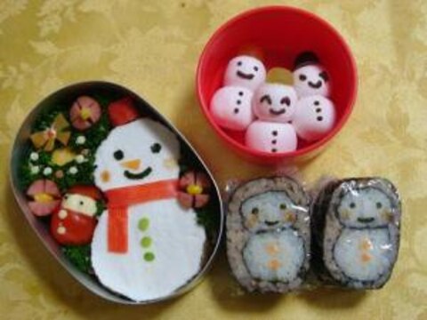 可愛い♪雪だるまちゃん弁当